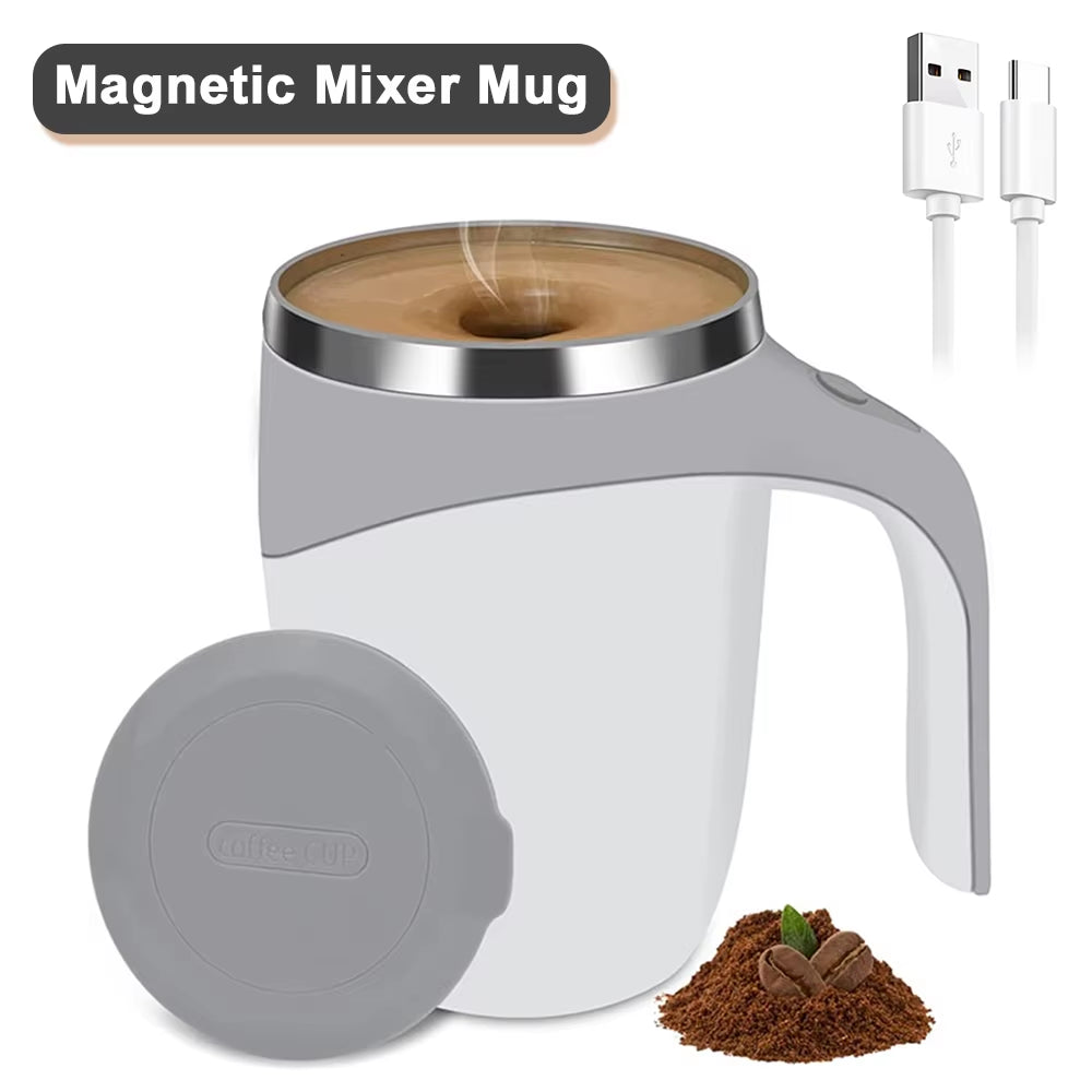 Automatic Mixer Cup Self Stirring Coffee Mug Electric Magnetic Rotating Milk Cup Rechargeable Stainless Steel Thermos Cup 380Ml