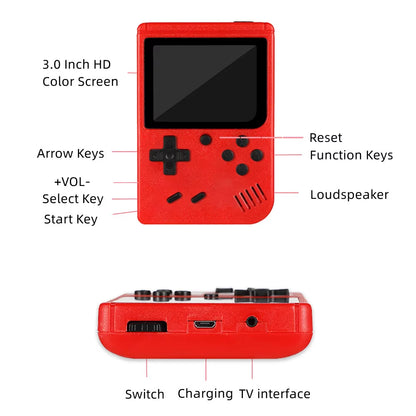 Retro Handheld Game Console Built-In 400 FC Games with Portable Case 3.0 Inch LCD Screen Video Game Player Kids Boys Gift