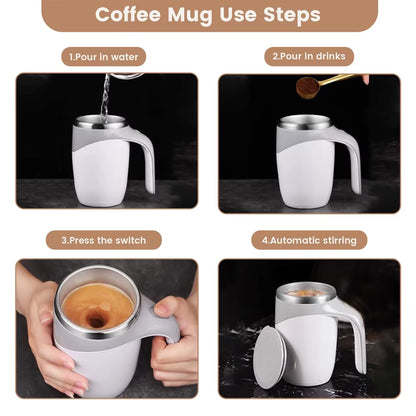 Automatic Mixer Cup Self Stirring Coffee Mug Electric Magnetic Rotating Milk Cup Rechargeable Stainless Steel Thermos Cup 380Ml