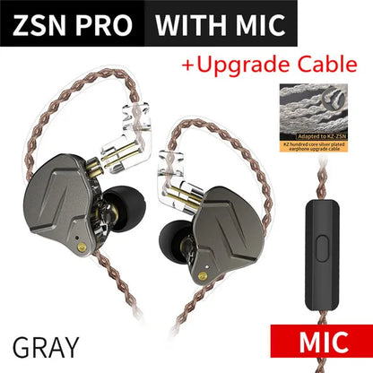 ZSN PRO 1BA+1DD Hybrid Technology HIFI Metal in Ear Earphones Bass Earbud Sport Noise Cancelling Headset ZS10 PRO ZST AS10