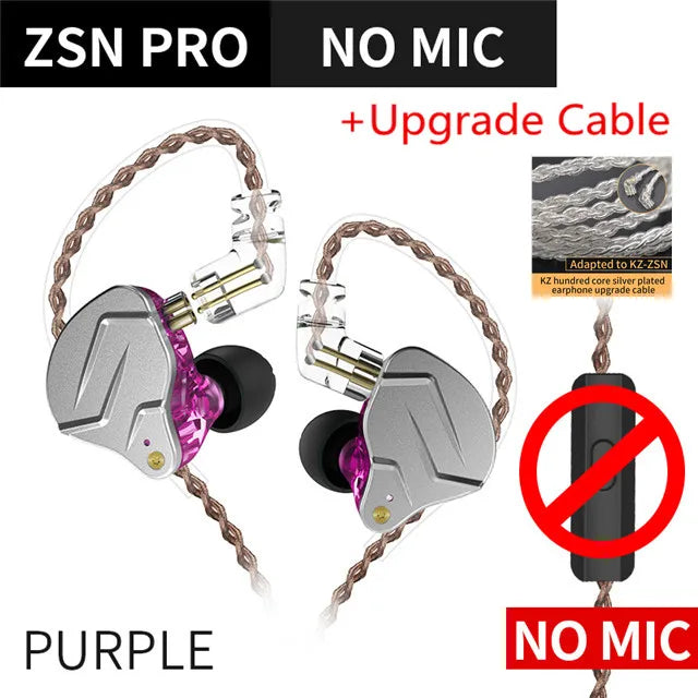 ZSN PRO 1BA+1DD Hybrid Technology HIFI Metal in Ear Earphones Bass Earbud Sport Noise Cancelling Headset ZS10 PRO ZST AS10