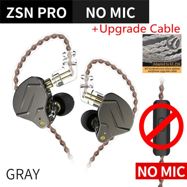 ZSN PRO 1BA+1DD Hybrid Technology HIFI Metal in Ear Earphones Bass Earbud Sport Noise Cancelling Headset ZS10 PRO ZST AS10