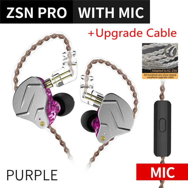 ZSN PRO 1BA+1DD Hybrid Technology HIFI Metal in Ear Earphones Bass Earbud Sport Noise Cancelling Headset ZS10 PRO ZST AS10