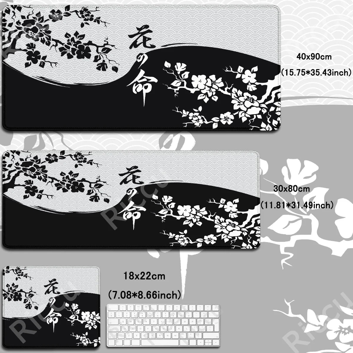 Anime Mousepad Koi Fish Yin-Yang Lock Edge Mouse Pad Computer Gaming Accessories Antislip Tapis De Souris Mausepad Keyboard Desk