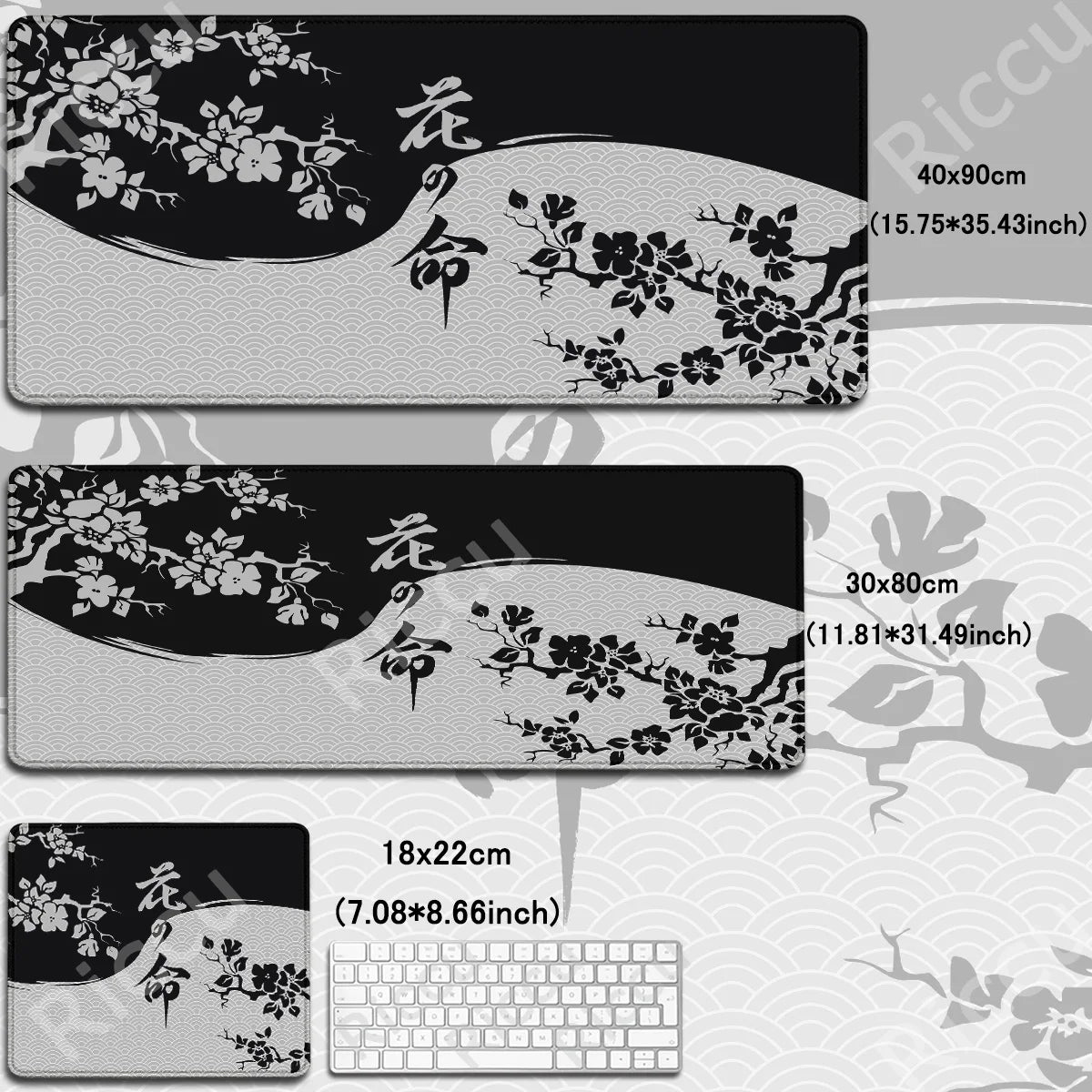 Anime Mousepad Koi Fish Yin-Yang Lock Edge Mouse Pad Computer Gaming Accessories Antislip Tapis De Souris Mausepad Keyboard Desk