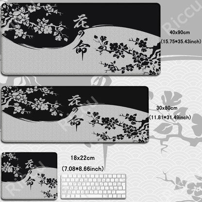 Anime Mousepad Koi Fish Yin-Yang Lock Edge Mouse Pad Computer Gaming Accessories Antislip Tapis De Souris Mausepad Keyboard Desk