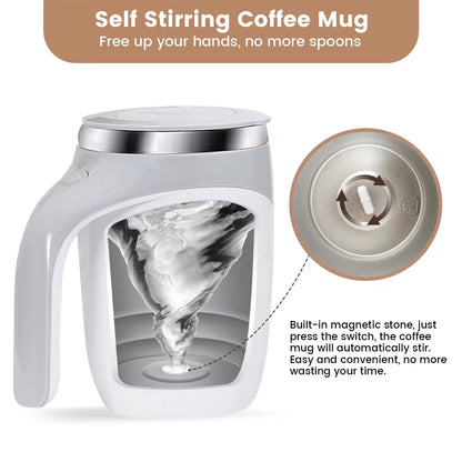 Automatic Mixer Cup Self Stirring Coffee Mug Electric Magnetic Rotating Milk Cup Rechargeable Stainless Steel Thermos Cup 380Ml