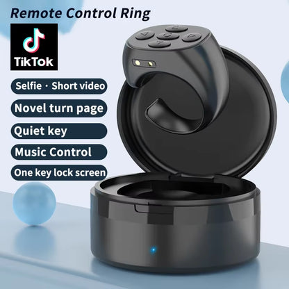 For Tiktok Fingertip Remote Control Ring Bluetooth Novels Comics Turn Page Music App Controller Selfie Camera Shutter for Iphone